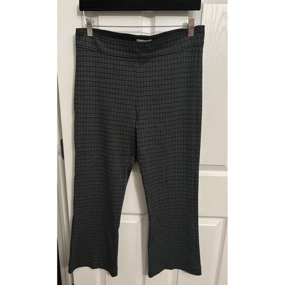 Avenue MontaigneLeo F1637 Green/Gray Plaid Crop Flare Pants Sz 10